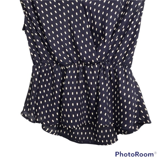 Gilli squared polka dot print surplice peplum blouse size S NWT - Picture 3 of 6